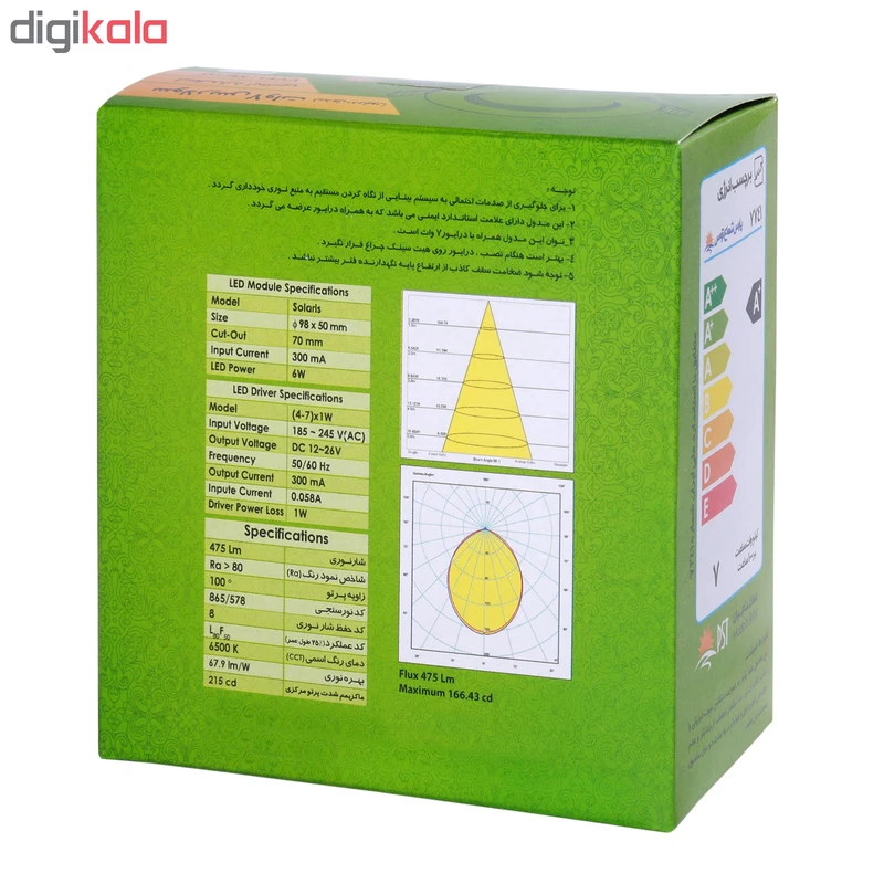 پنل ال ای دی 7 وات پارس شعاع توس مدل سولاریس بسته 5 عددی - Image 6