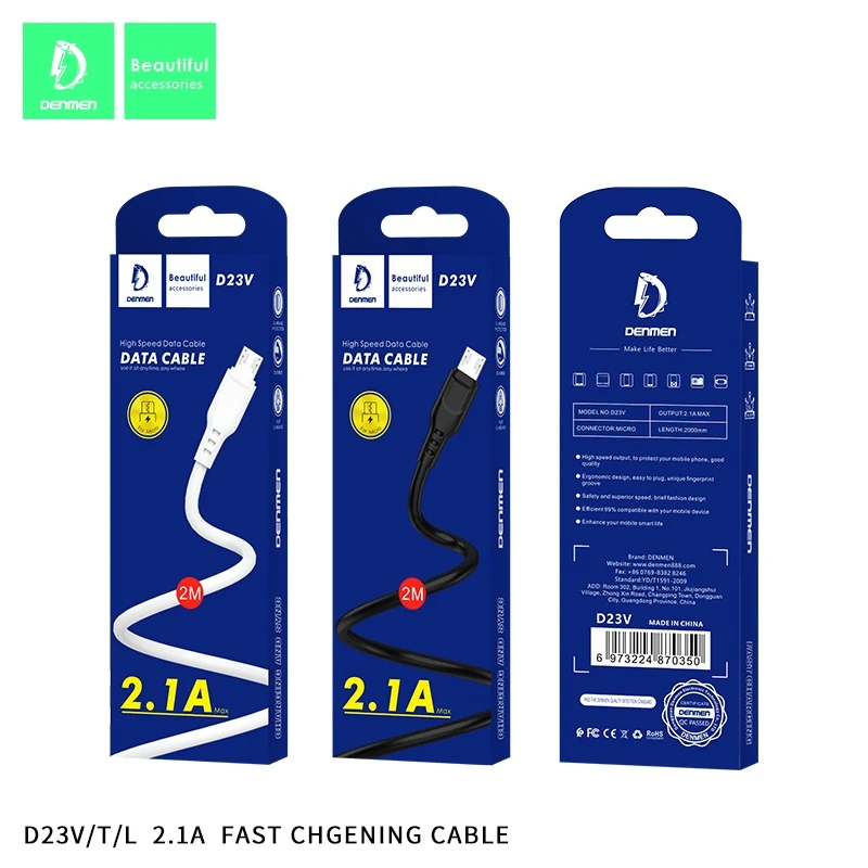 کابل تبدیل USB به microUSB دنمن مدل D23V طول 2 متر - Image 2