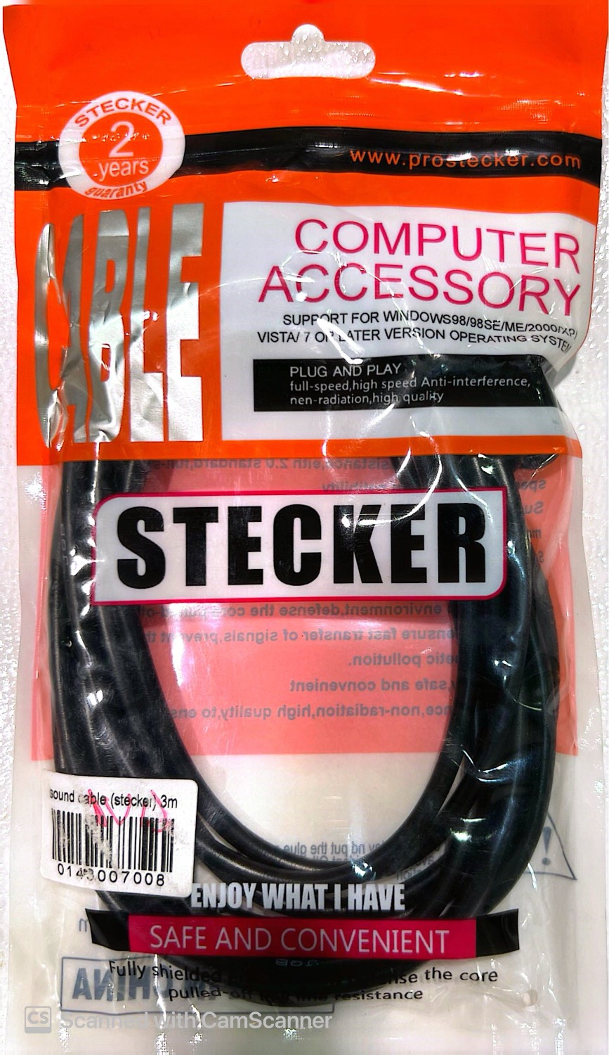 کابل AUX برند STECKER طول 1.5 متر