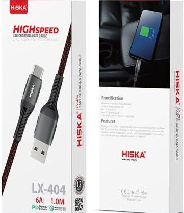 کابل USB به لایتنینگ هیسکا مدل LX404 طول 1 متر