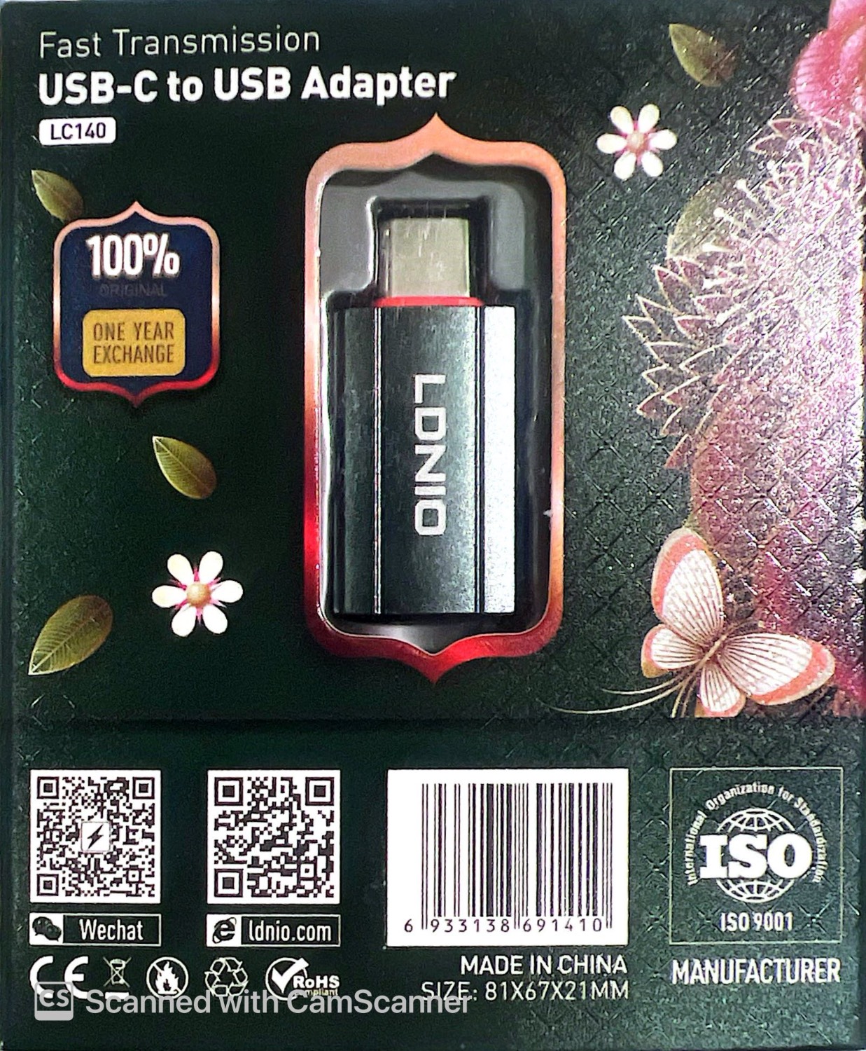 تبدیل OTG الدینیو LDNIO تایپ سی TYPE-C مدل LC140